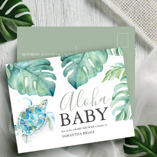 Tropical Baby Shower Invitations Aloha Carte posta