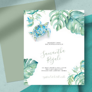 Tropical Baby Shower Invitations Tortue de mer Tur