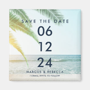 Tropical Beach Enregistrer Date Mariage Magnet