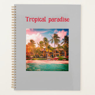 Tropical Beach Hotel Design Spiral Planner