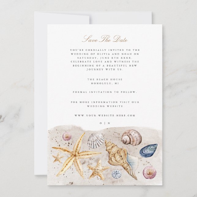 Tropical Beach Ocean Shell Enregistrer La Carte Da (Devant)
