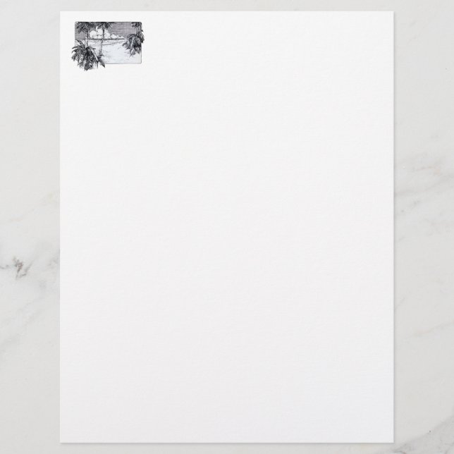 Tropical Beach South Wind Vintage Art (Devant)