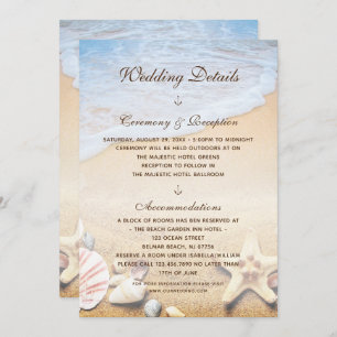 Tropical Beach Starfish Mariage Détails Carte