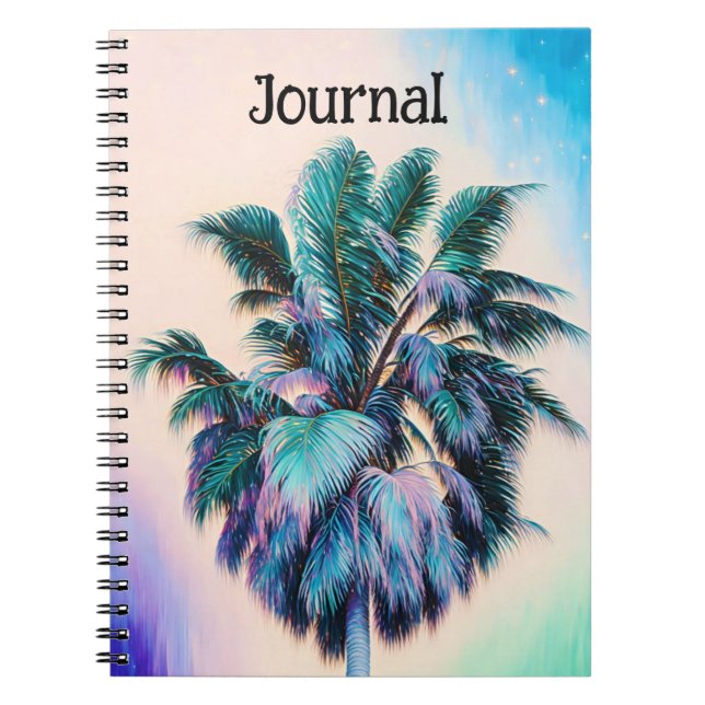 Tropical Beach Style Palm Tree Art Journal Spiral (Devant)
