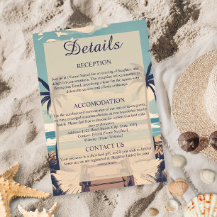 Tropical Beach Wedding Details Carte de clôture