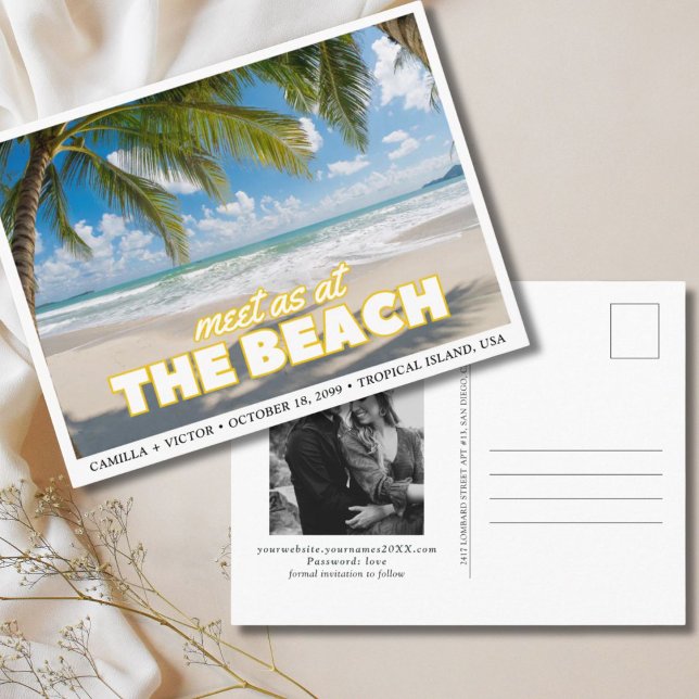 Tropical Beach Wedding Enregistrer la date Carte p (Tropical Beach Wedding Save the Date Postcard
)