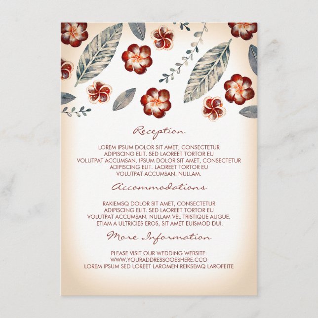 Tropical Beach Wedding Information Carte d'invité (Devant)
