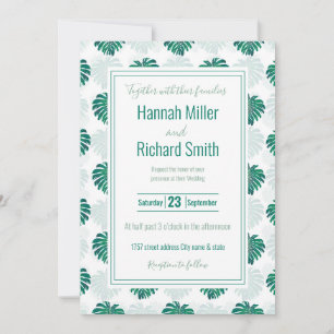 Tropical Blanc Vert Monstère Feuille Botanique