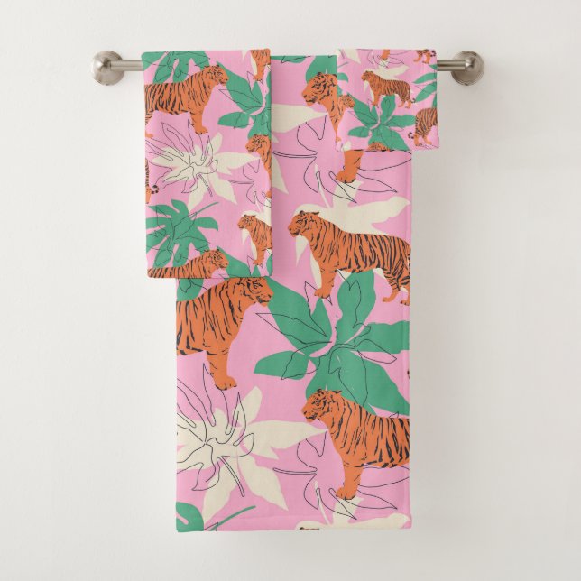 Tropical Boho Orange Pink Tiger Jungle Pattern (En situation)