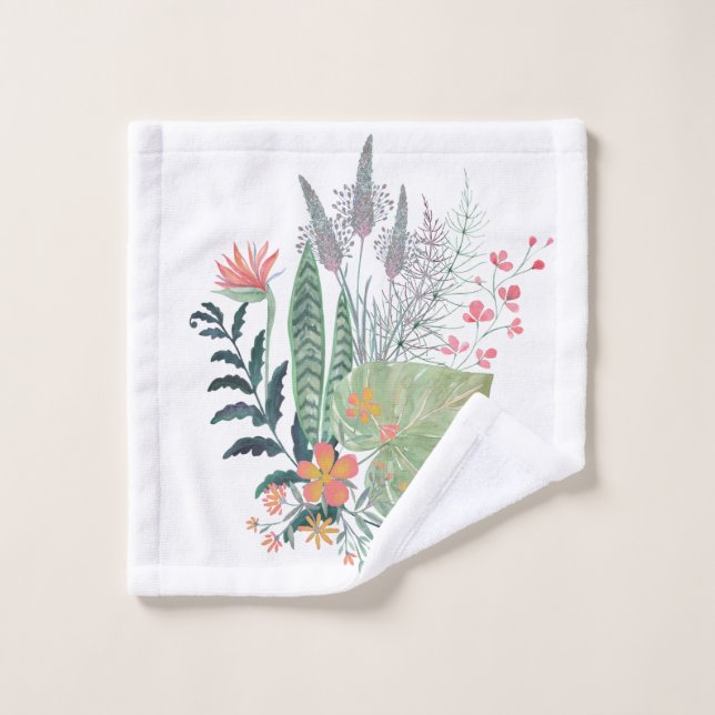 tropical Botanical floral personalized (Gant de toilette)
