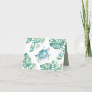Tropical Cartes de Remerciements Aquarelle Tortue 