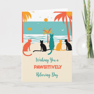 Tropical Cats Sunny Beach Cats Carte de voeux