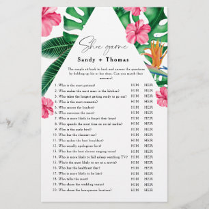 Tropical - Chaussure jeu de douche nuptiale