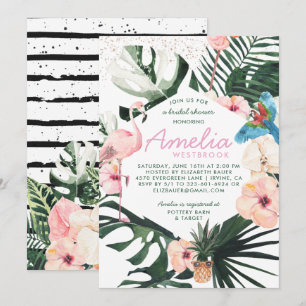 Tropical Chic   Invitation à la douche nuptiale fl