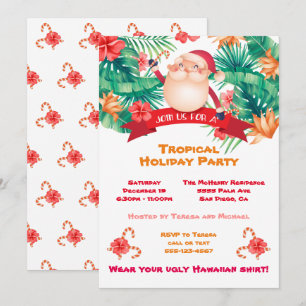 Tropical Christmas Holiday Party Invitation