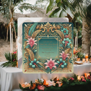 Tropical Elegance Carré Frame Faire-part de mariag