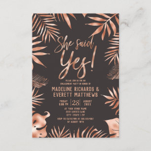Tropical Elle A Dit Oui Engagement Invitation