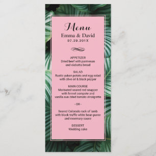Tropical Feuille Modern Luau Menu Mariage
