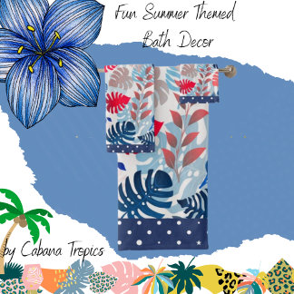Tropical Feuille Rouge et Bleu Fancy Trim