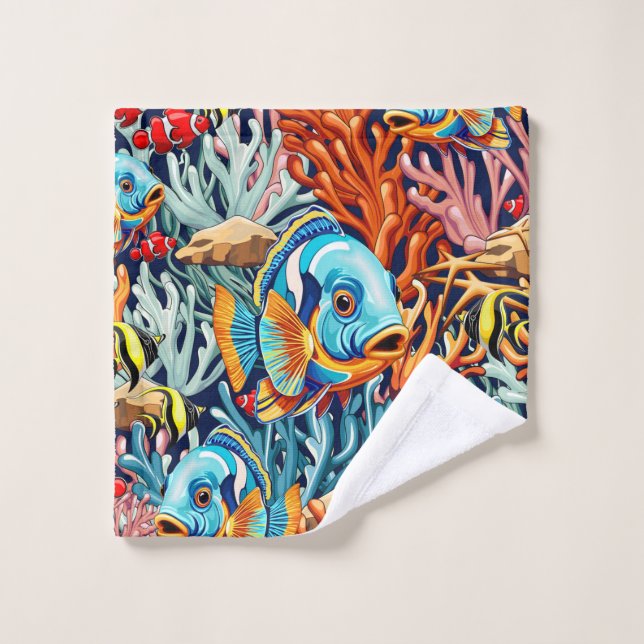 Tropical Fish Colorful Summer Vibes (Gant de toilette)