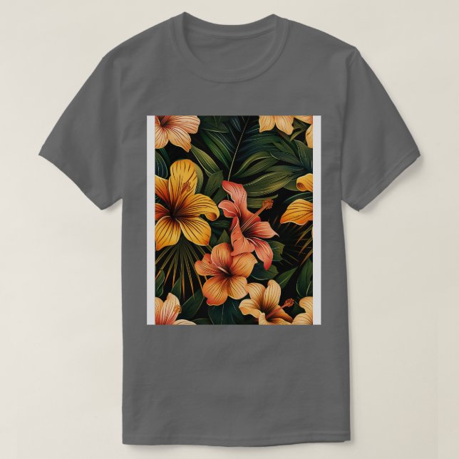 Tropical Floral Pattern TShirt (Design devant)
