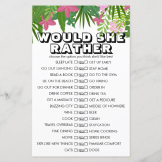 Tropical Floral Personnalisable Voudrait-Elle Plut