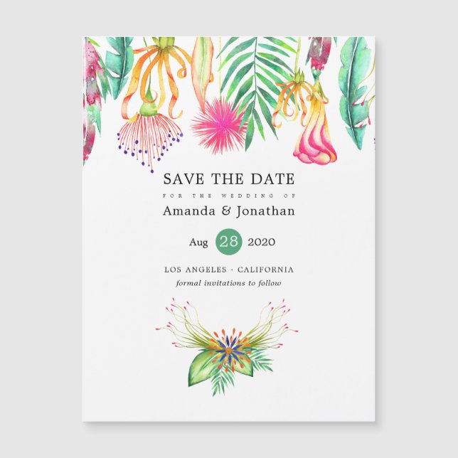Tropical Floral Summer Beach Wedding Enregistrer l (Devant)
