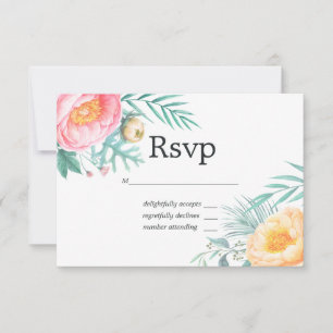 Tropical Floral Summer Pastel Mariage Floral RSVP