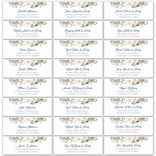 Tropical Foliage Guest Name Étiquette de adresse (Devant)