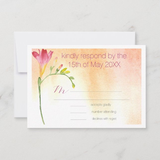 Tropical Freesia Boho Wedding RSVP (Devant)