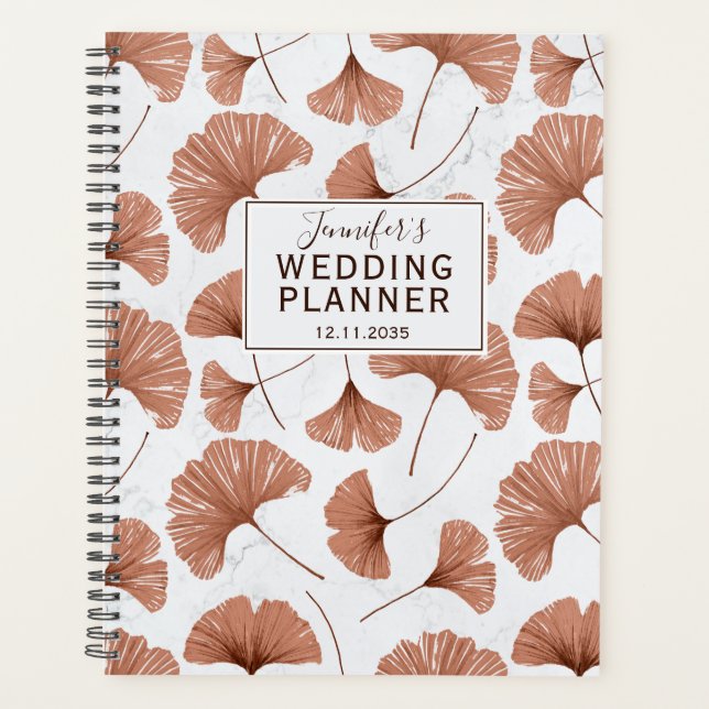 Tropical Gingko Foliage Wedding planner en terre c (Devant)