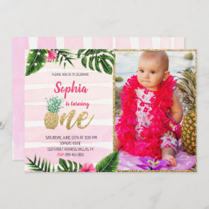 Tropical Gold Un Anniversaire Invitation Avec Phot