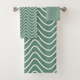 Tropical Green Chevron Motif Minimal Zigzag