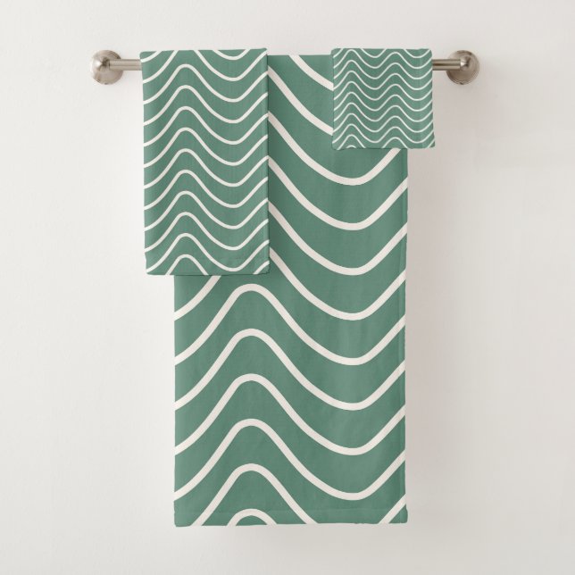 Tropical Green Chevron Motif Minimal Zigzag (En situation)