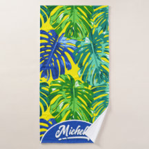 Tropical Green Jaune Jungle Nom des Feuilles