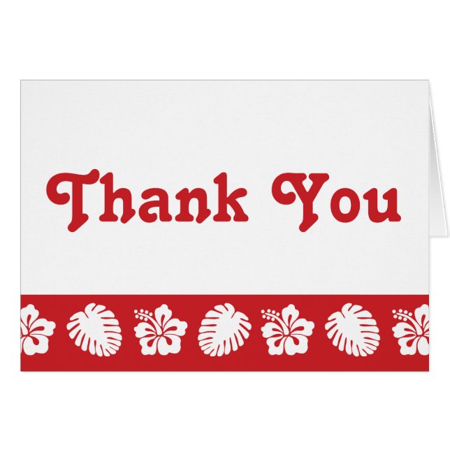Tropical Hibiscus in Cherry Thank You Card (Devant Horizontal)