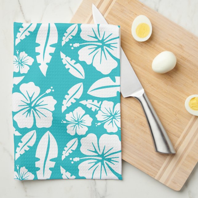 Tropical Hibiscus Motif serviette de cuisine (Quart Plié)