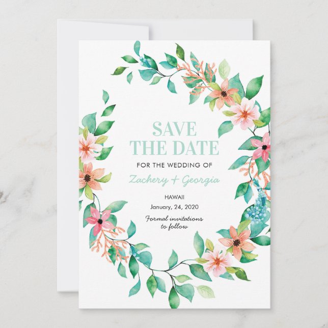 Tropical Island Enregistrer la date invitations de (Devant)