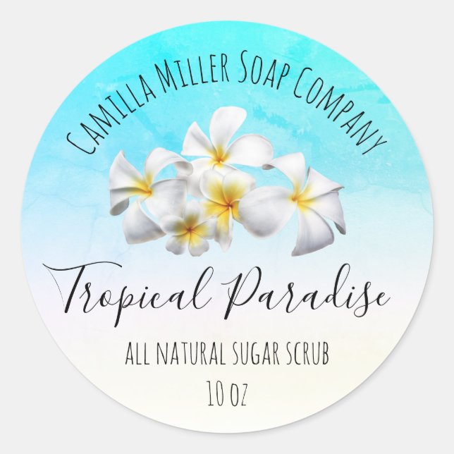 Tropical Island Floral Sugar Scrub Étiquette de pr (Devant)