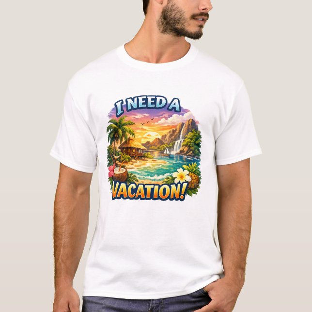 Tropical island print T-shirt (Devant)