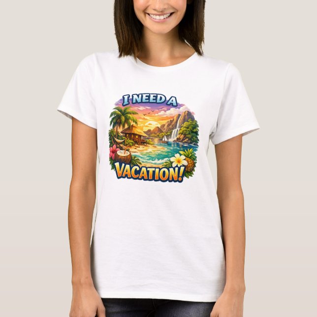 Tropical island print T-shirt (Devant)