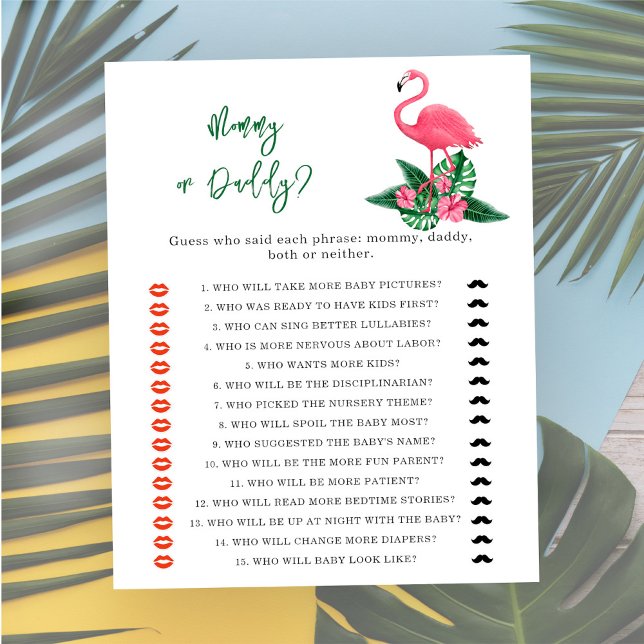 Tropical - jeu de baby shower maman ou papa (Créateur téléchargé)