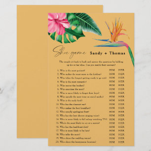 Tropical - Jeu de chaussures jeu de baby shower