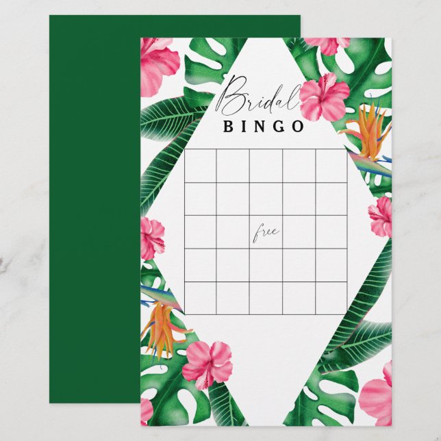 Tropical - Jeux de bingo de douche nuptiale (Devant / Derrière)
