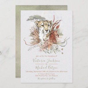 Tropical Jungle Cheetah invitations de mariage
