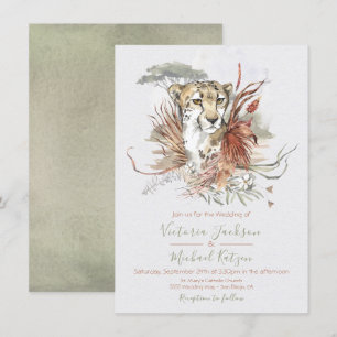Tropical Jungle Cheetah invitations de mariage