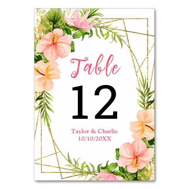 Tropical Jungle Floral Mariage Numéro de table (Par défaut)