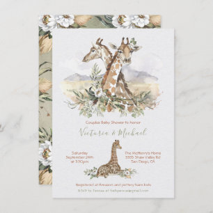 Tropical Jungle Giraffe Bébé invitations douche