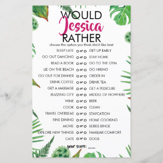 Tropical Leaf Personnalisable Voudrait-Elle Plutôt