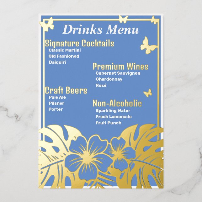 Tropical - Menu des Boissons Bleu Barbeau (Recto)